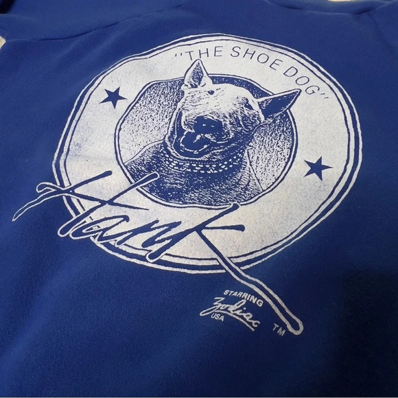 Vintage 80s Zodiac USA Bull Terrier Dog Graphic Crewneck Kids Sweatshirt - Picture 4 of 7